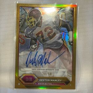 🔥 2024 Dexter Manley GOLD Topps Chrome Autograph 28/50